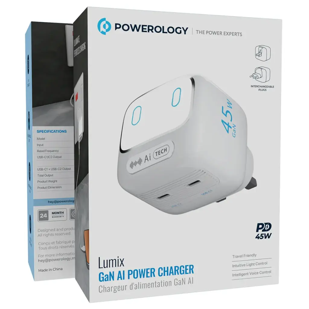 Powerology Lumix GaN AI Power Charger- White.webp