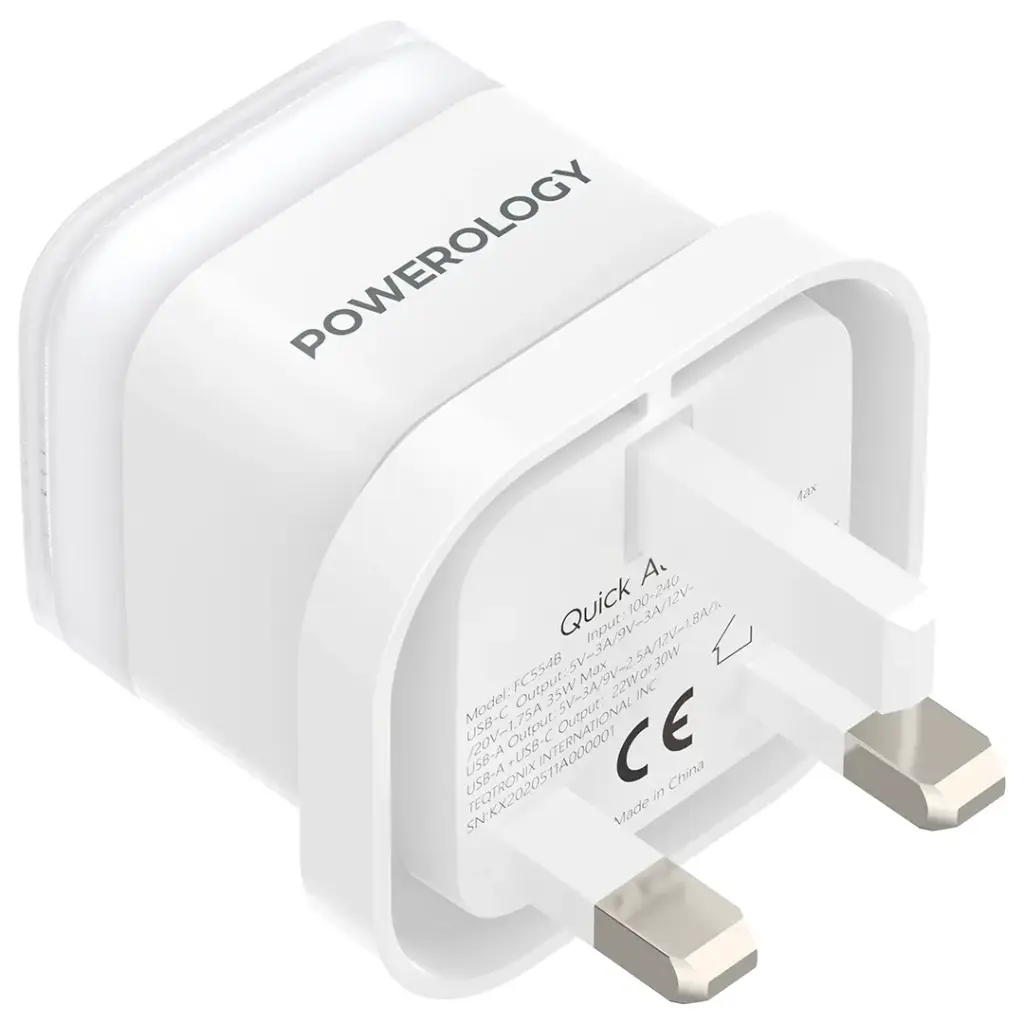 Powerology Lunex Series Fast Charging Adapter WH1.webp