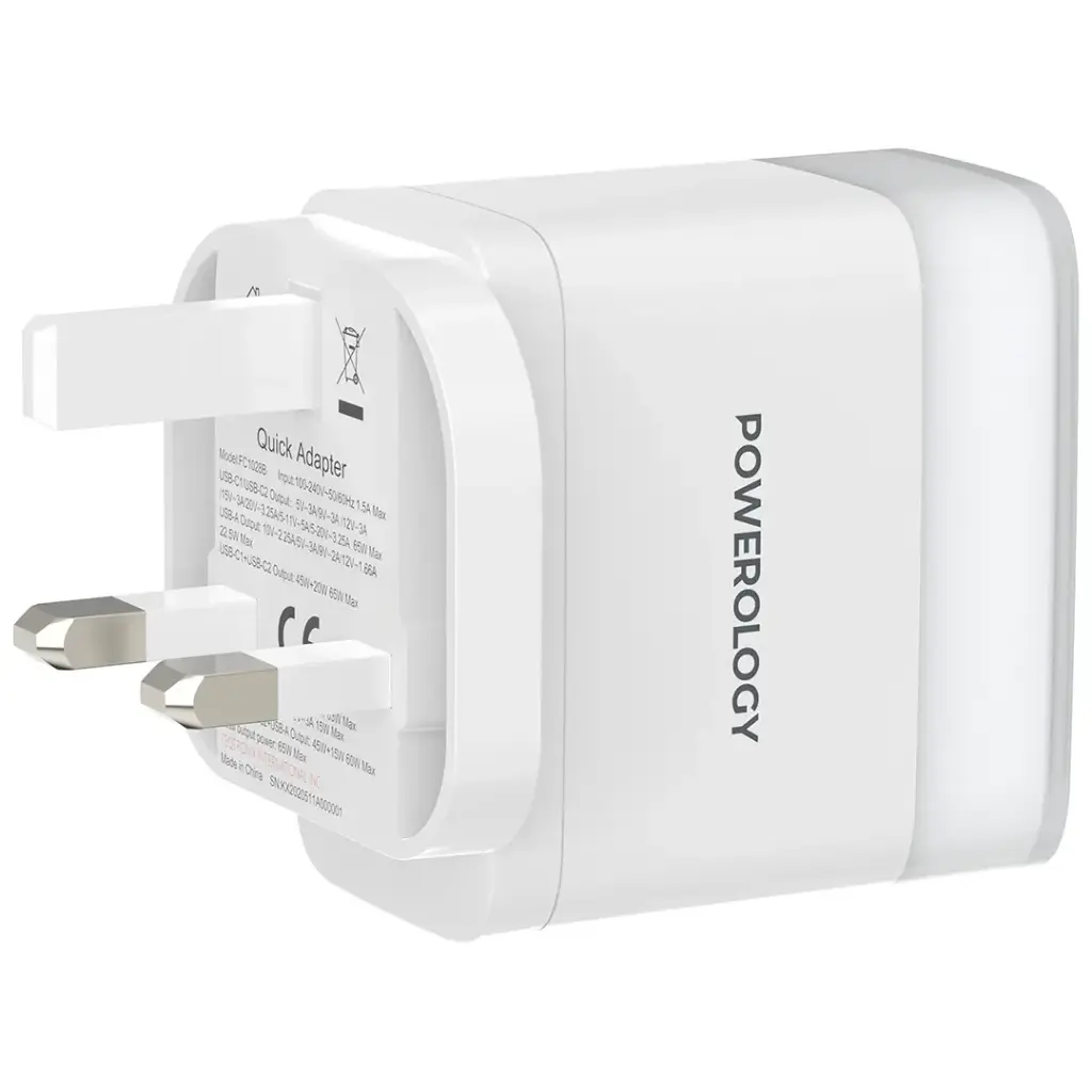 Powerology Lunex Series Fast Charging Adapter PD 65W WH5.webp