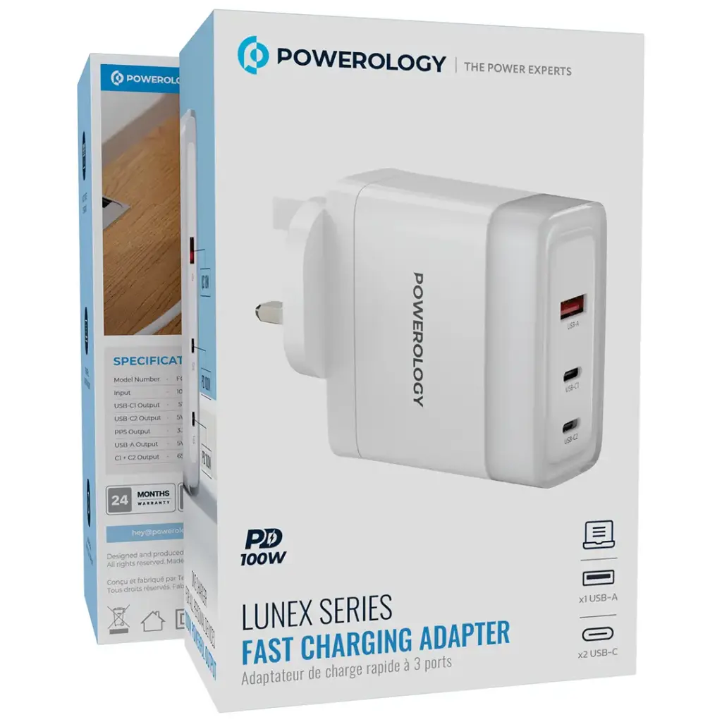 Powerology Lunex Series Fast Charging Adapter PD 100W.webp