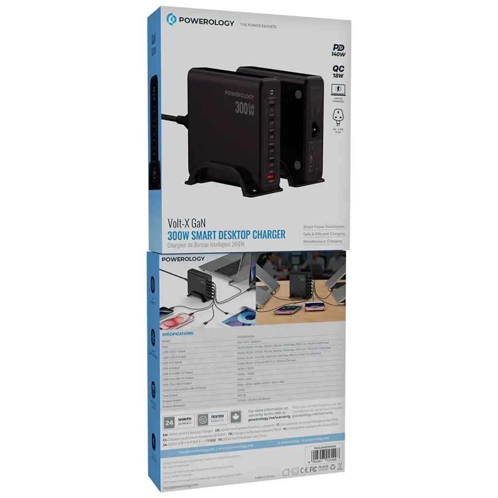 Powerology Volt-X GaN 300W Smart Desktop Charger - Black5.webp