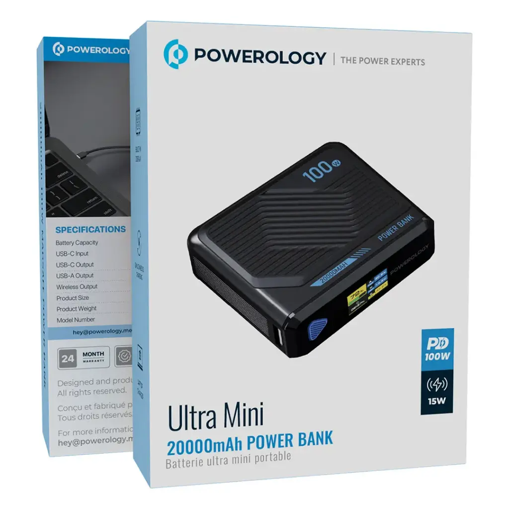 Powerology Ultra Mini 20000mAh Power Bank - Blackwebp.webp
