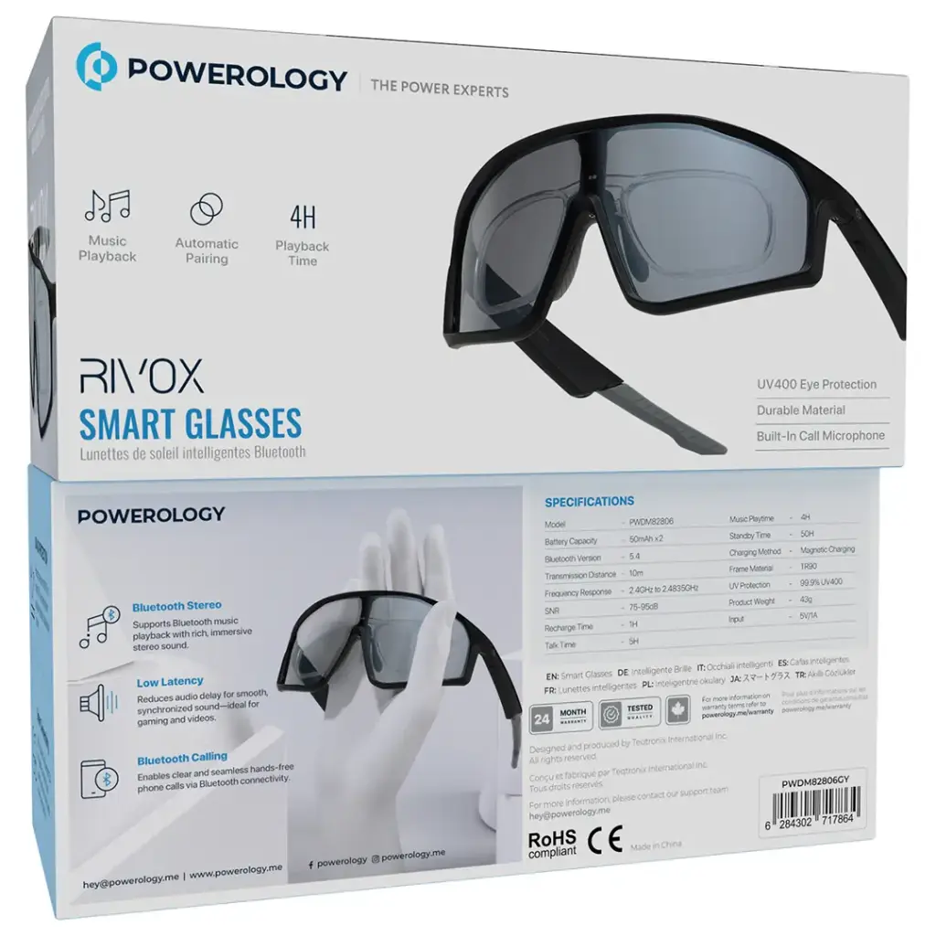 Powerology Rivox Smart Glasses - Gray.webp