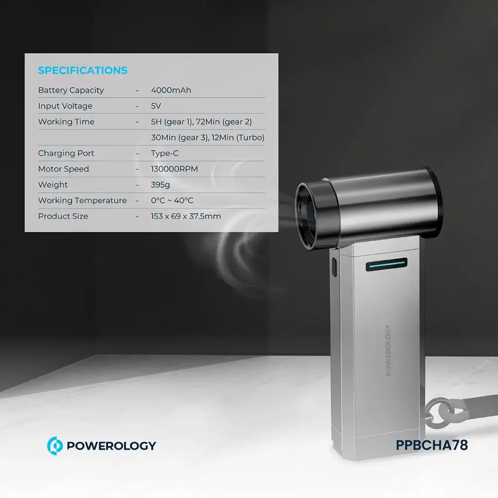 Powerology Turbo Jet Fan & Vacuum - Silver.webp