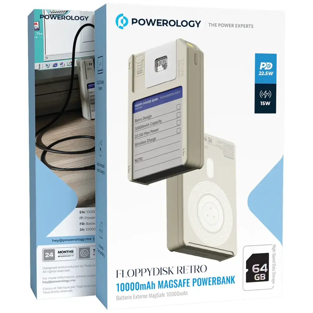 Powerology Floppydisk Retro 10000mAh MagSafe Power bank - White.webp2.webp