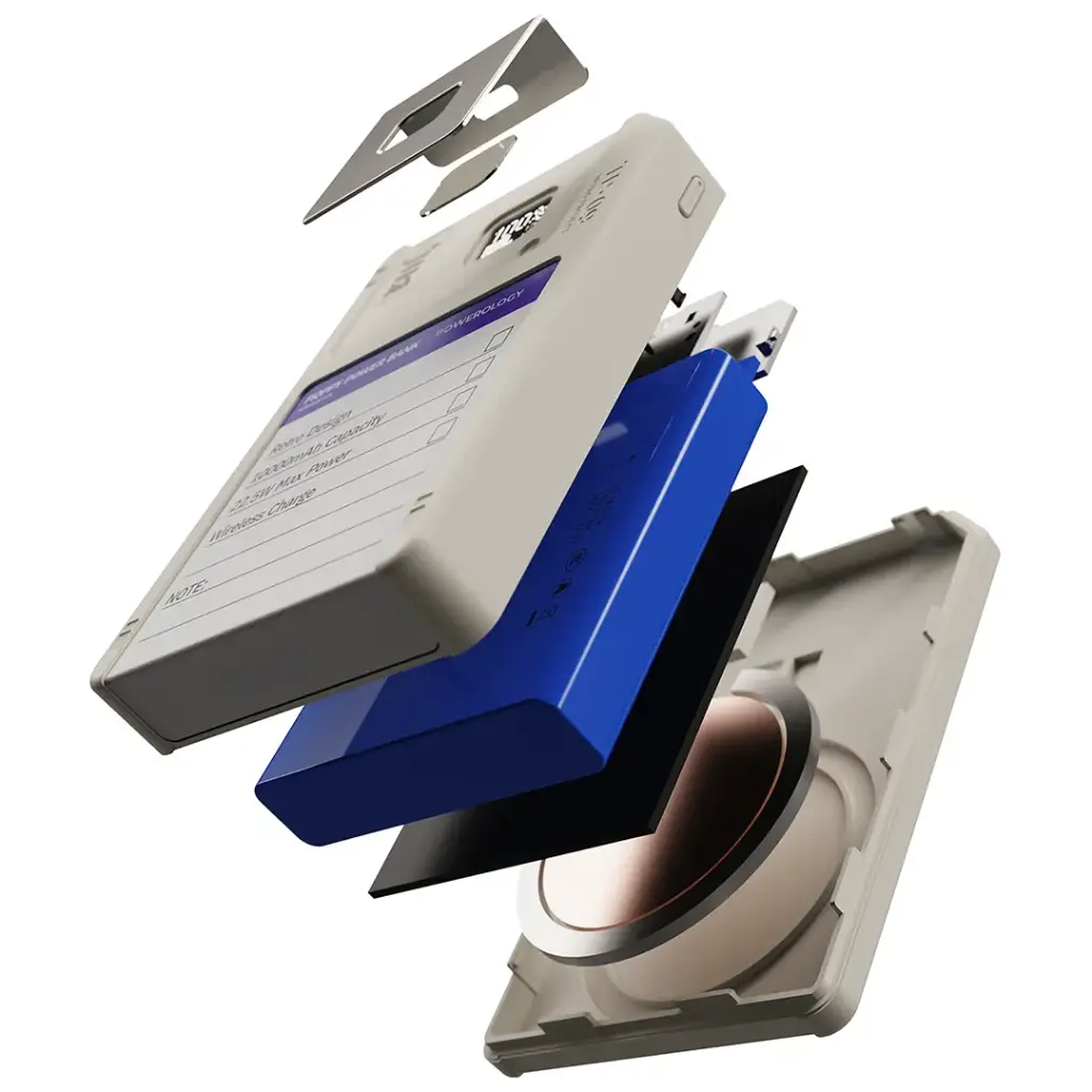 Powerology Floppydisk Retro 10000mAh MagSafe Power bank - White7.webp