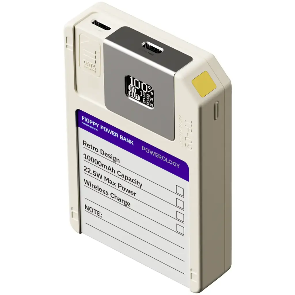 Powerology Floppydisk Retro 10000mAh MagSafe Power bank - White.webp9.webp
