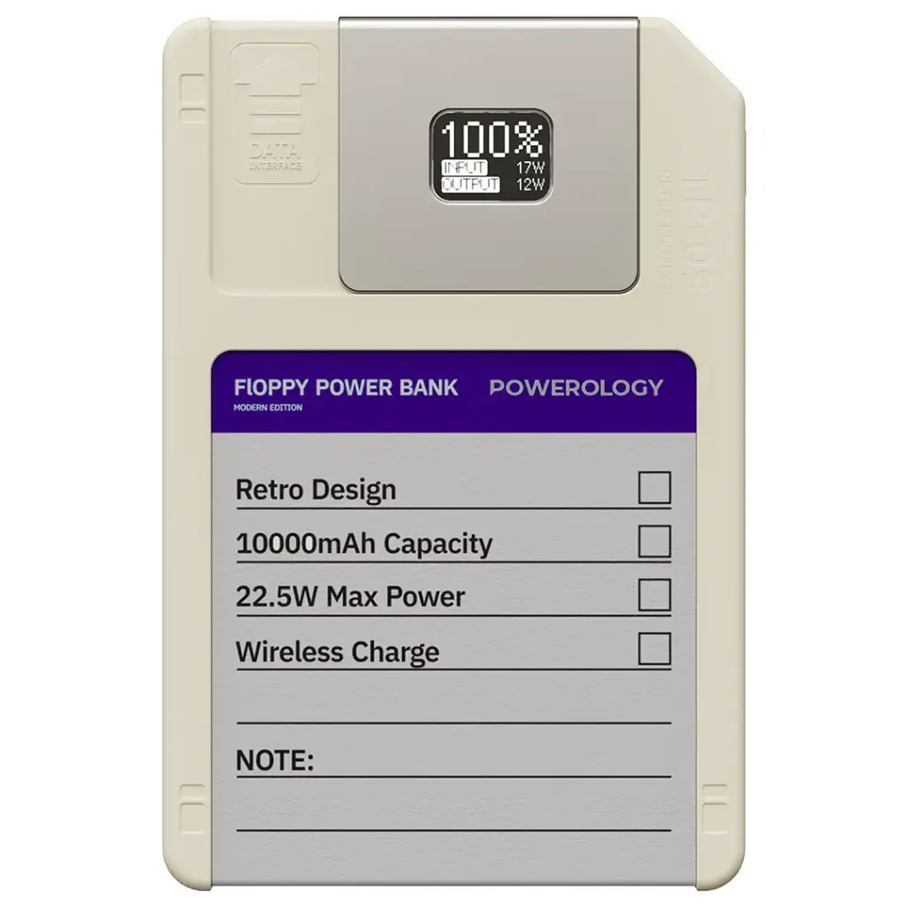 Powerology Floppydisk Retro 10000mAh MagSafe Power bank - White.webp6.webp
