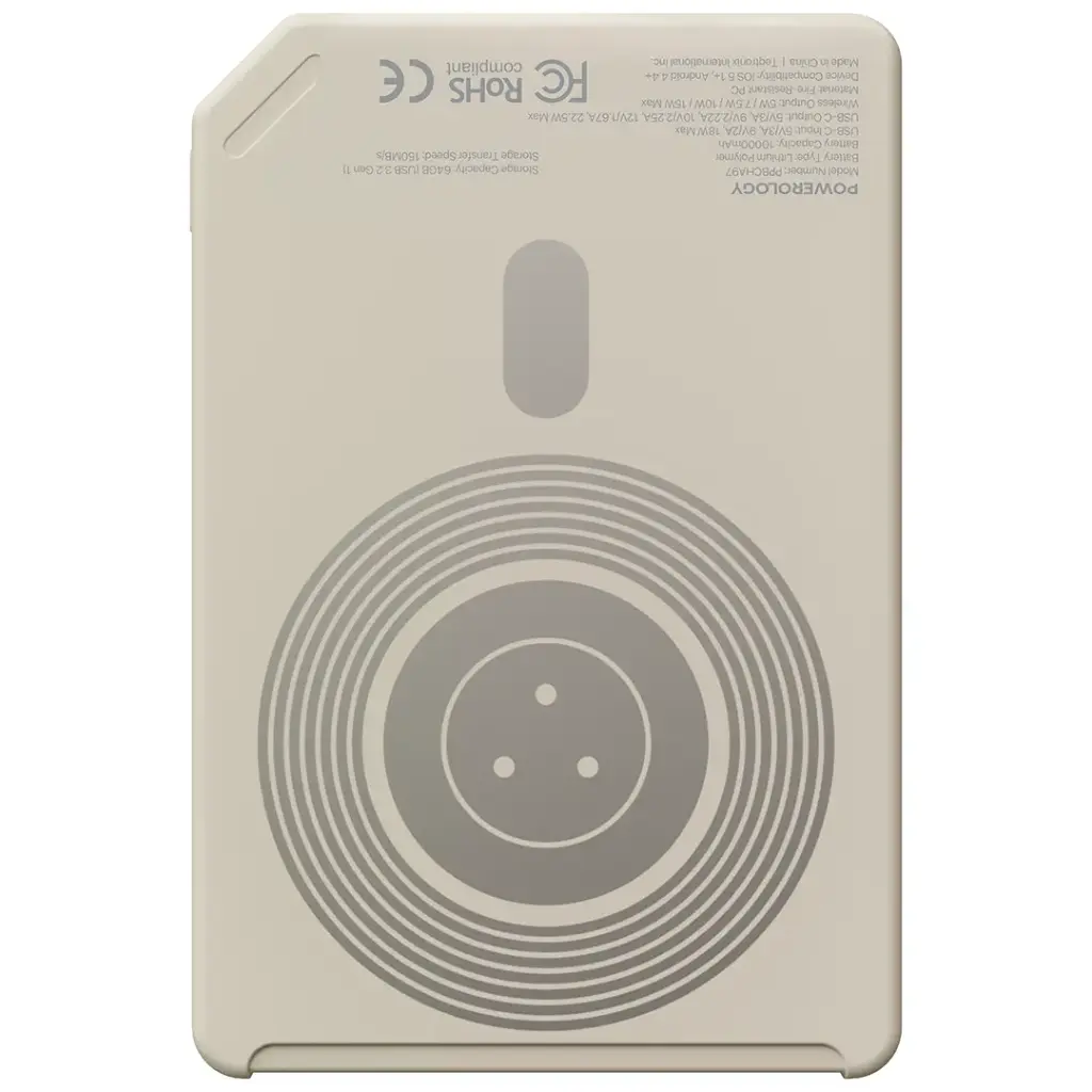 Powerology Floppydisk Retro 10000mAh MagSafe Power bank - White5.webp