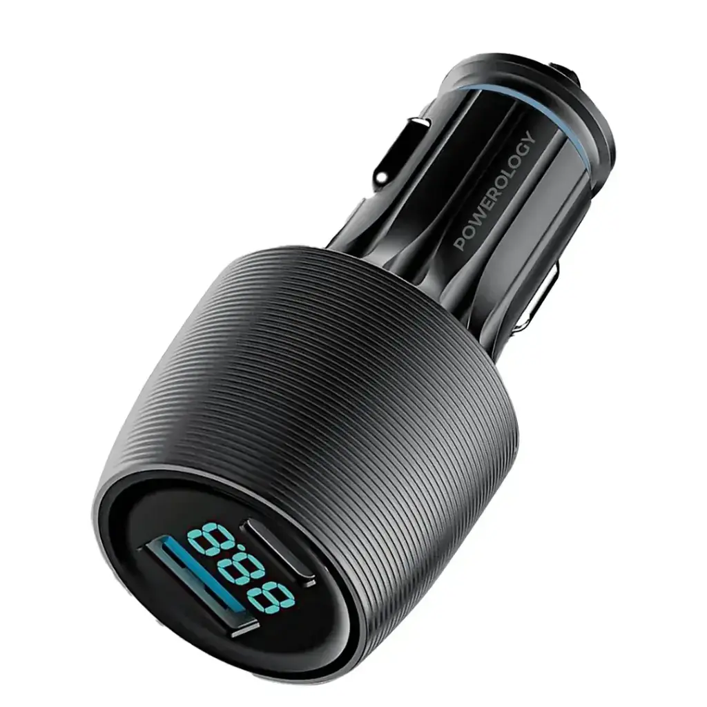 Powerology Velox 83W Dual-Port Car Charger - Black6.webp