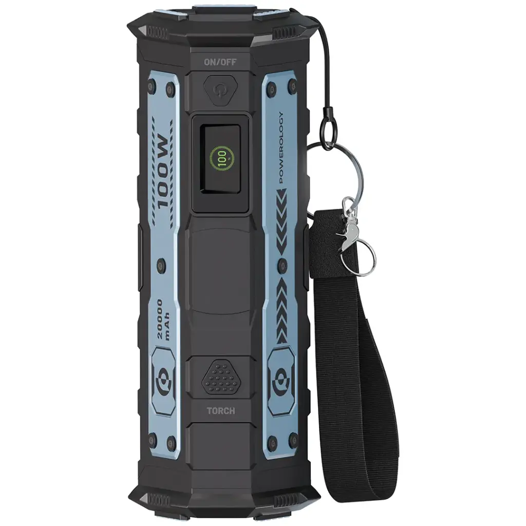 Powerology TorchPower 20000mAh Power Bank with Built-In Flashlight - Black 5.webp