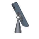 Powerology Holders And Stands Desktop Conical Magsafe Phone Holder With 17N5 Magnets 360° Rotate Dark Grey [PMDPHCGY]