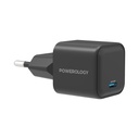 Powerology 35W Single Port Type-C GaN Charger with EU Plug - Black