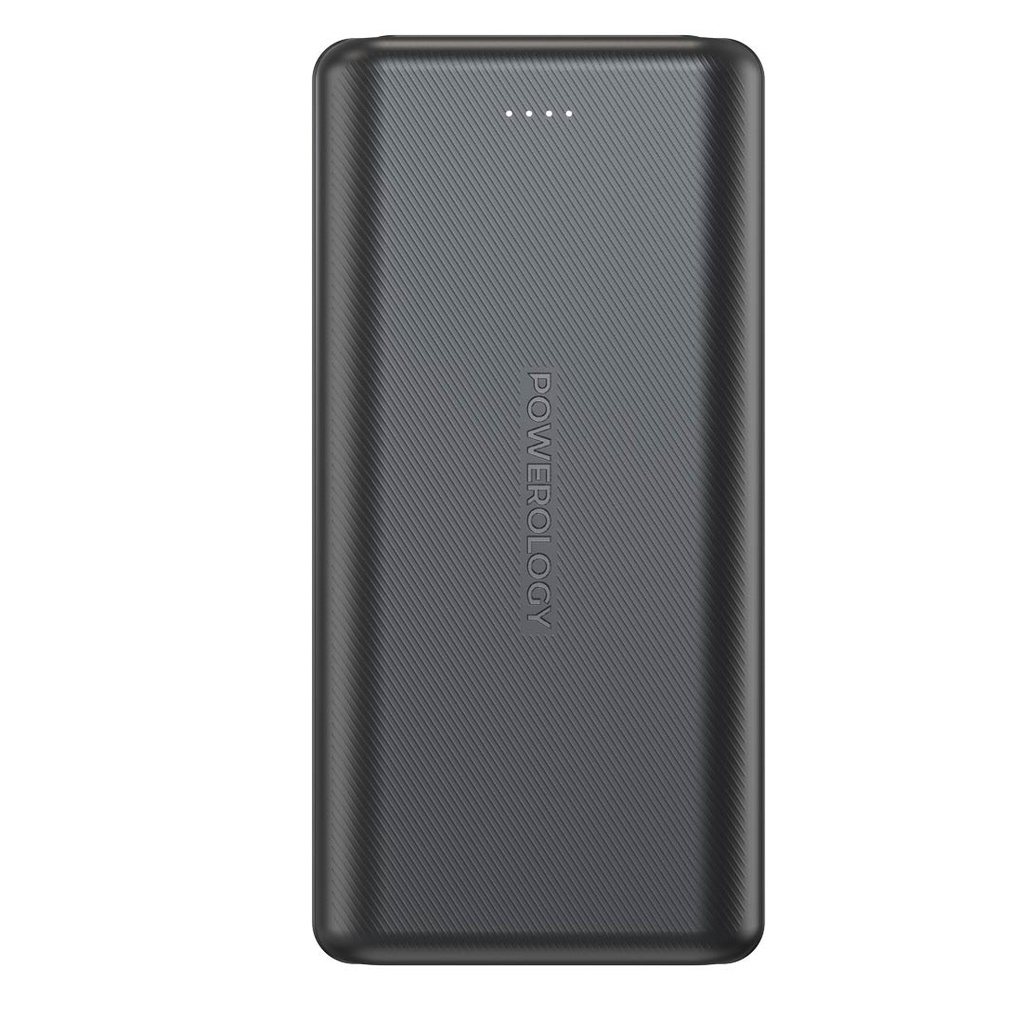 Powerology 20000 mAh PD20w QC 18W 2USB-A 1USB-C Port Fast Charging Power Bank - Black