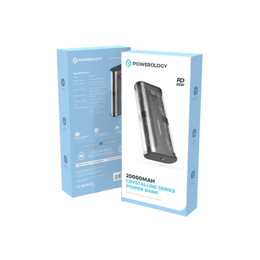 Powerology Power Bank Crystalline Series Powerbank Display Grey [PPBCHA25]