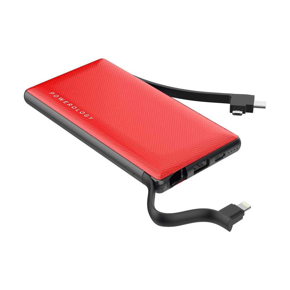 Powerology Power Banks 6 in 1 Power Bank Station Portable Red [PPBCHA01-RD]