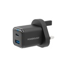 Powerology Cables And Chargers Dual Port Super Compact Quick Charger 35W PD Black [PWCUQC023]