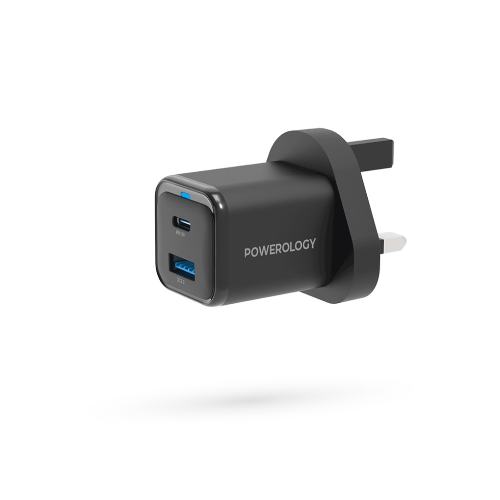 Powerology Cables And Chargers Super Compact Quick Charger 35W PD Black [PWCUQC021]