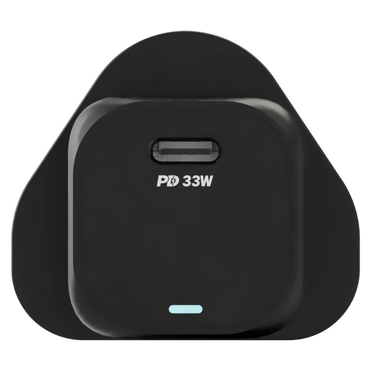 Powerology Cables And Chargers 33W GaN PD Charger USB-C Fast Charging Black [PWCUQC008-BK]