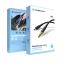 Powerology Chargers And Cables Powerology Braided Type C To AUX Cable 1.2M Black