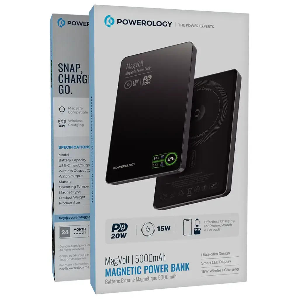 Powerology MagVolt 5000mAh Magnetic Power Bank - Black9.webp