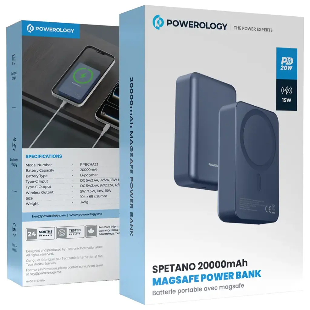 Powerology Spetano 20000mAh MagSafe Aluminum Power Bank3.webp