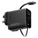 Powerology 100W TFT Adapter Retractable Type-C Cable - Black6.webp
