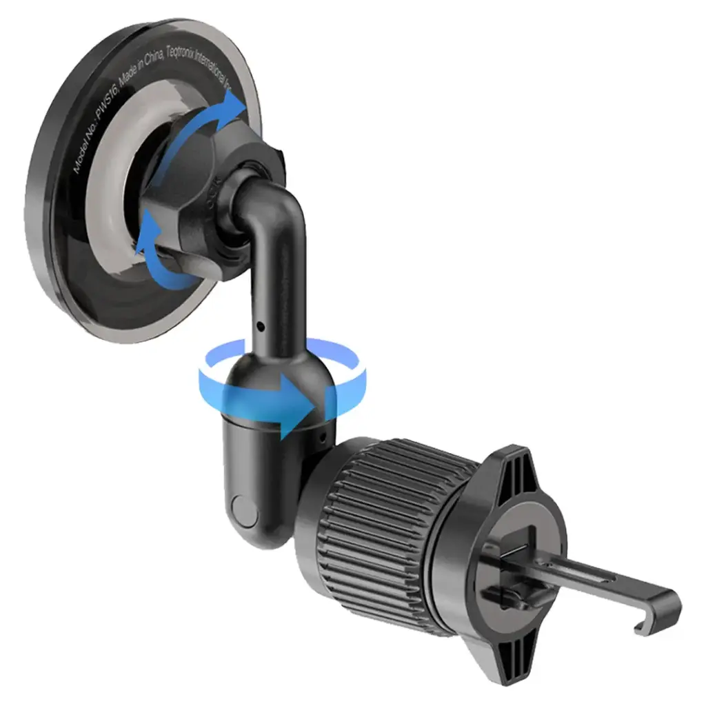 Powerology Logan 360° Rotation Head MagSafe Car Phone Holder - Black3.webp