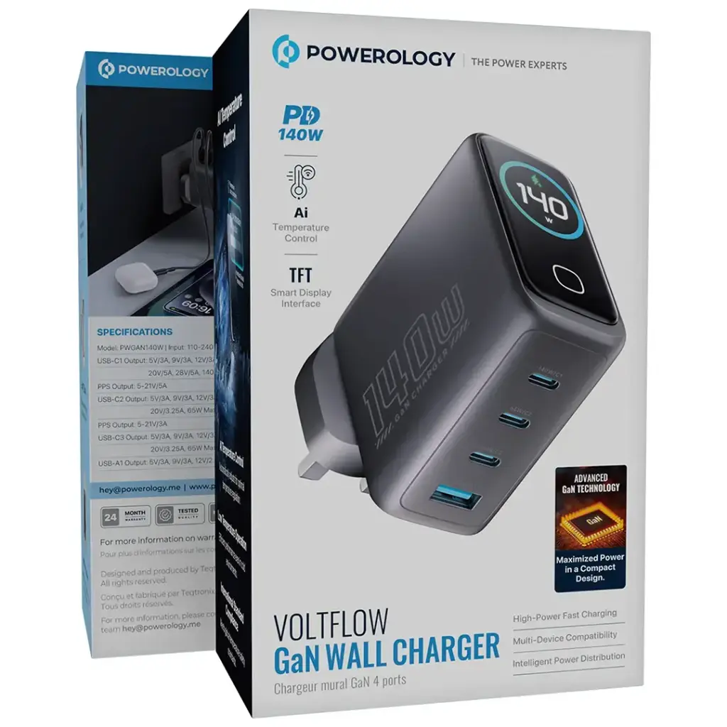 Powerology Voltflow GaN Charger PD 140W - Black8.webp