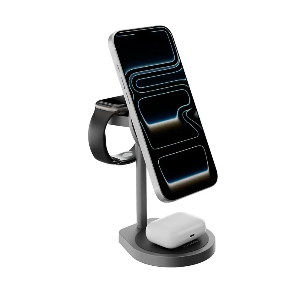 Powerology Eifel 3-In-1 Wireless Charger - Gray6.webp