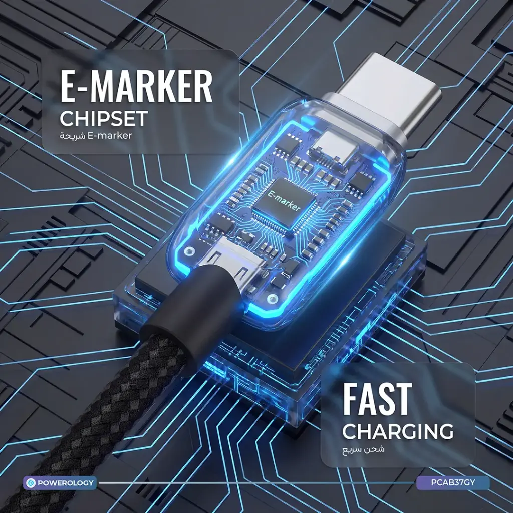 Powerology Argos Dual USB-C Cables with Connector - Grey.webp