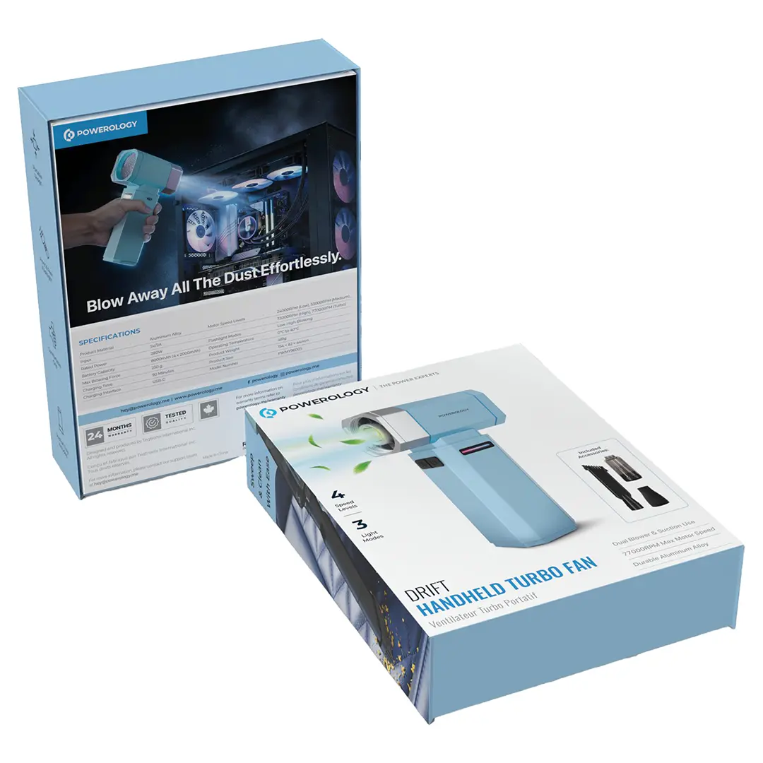Powerology Drift Handheld Turbo Fan 8000mAh Blue