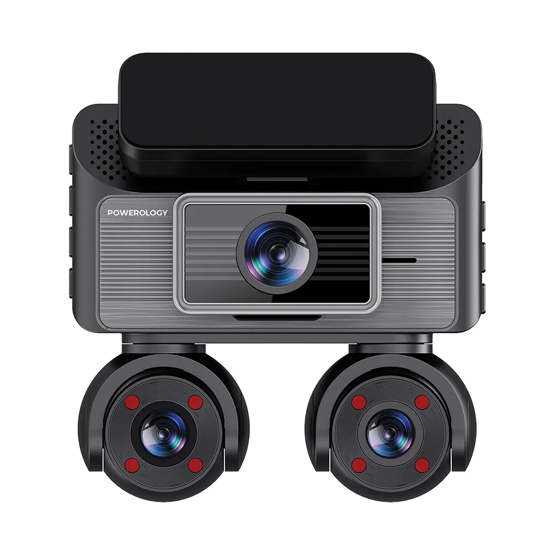Powerology Sentra Dash Camera with 4 Lenses and GPS - Black