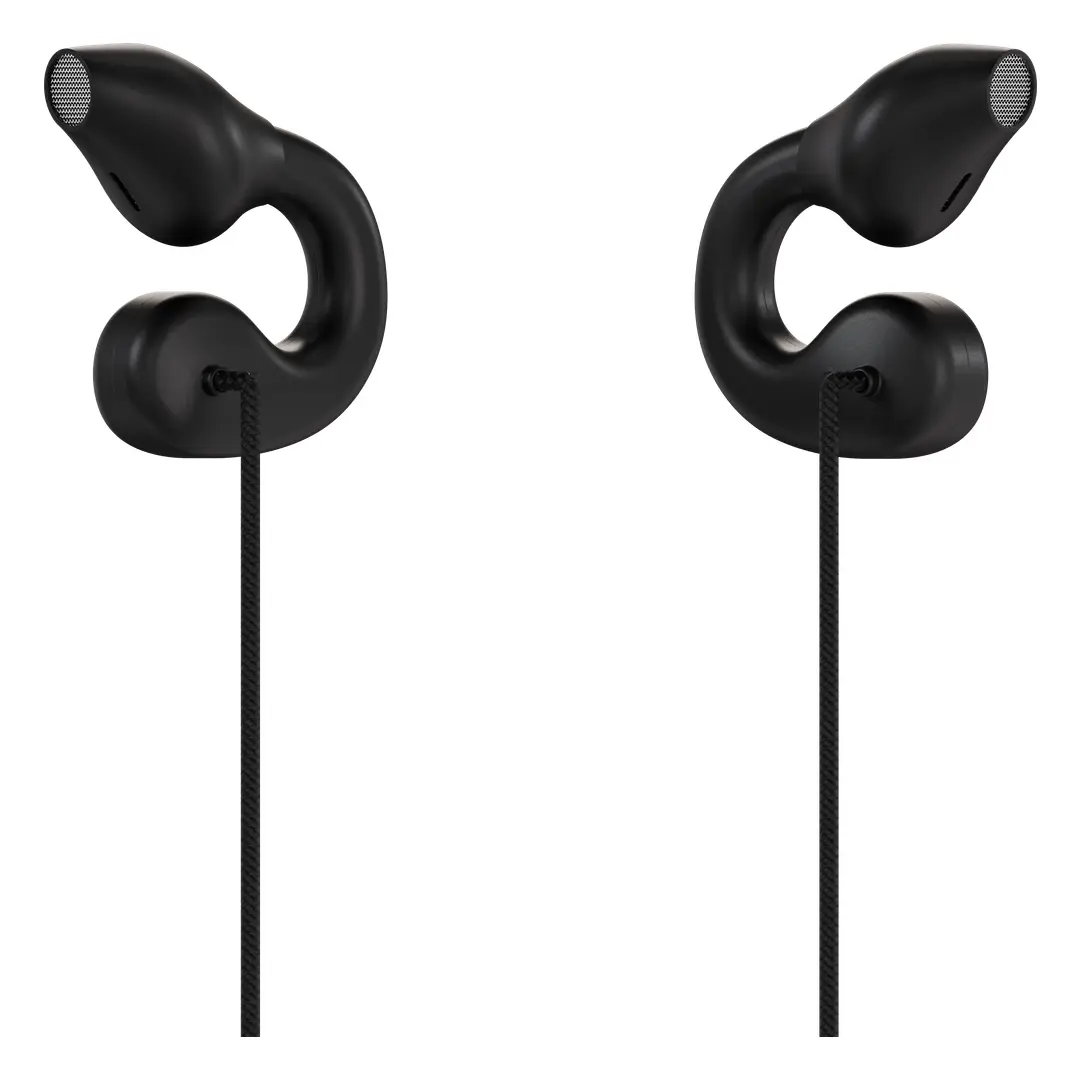 Powerology Clip-On USB-C Wired Earphones - Black