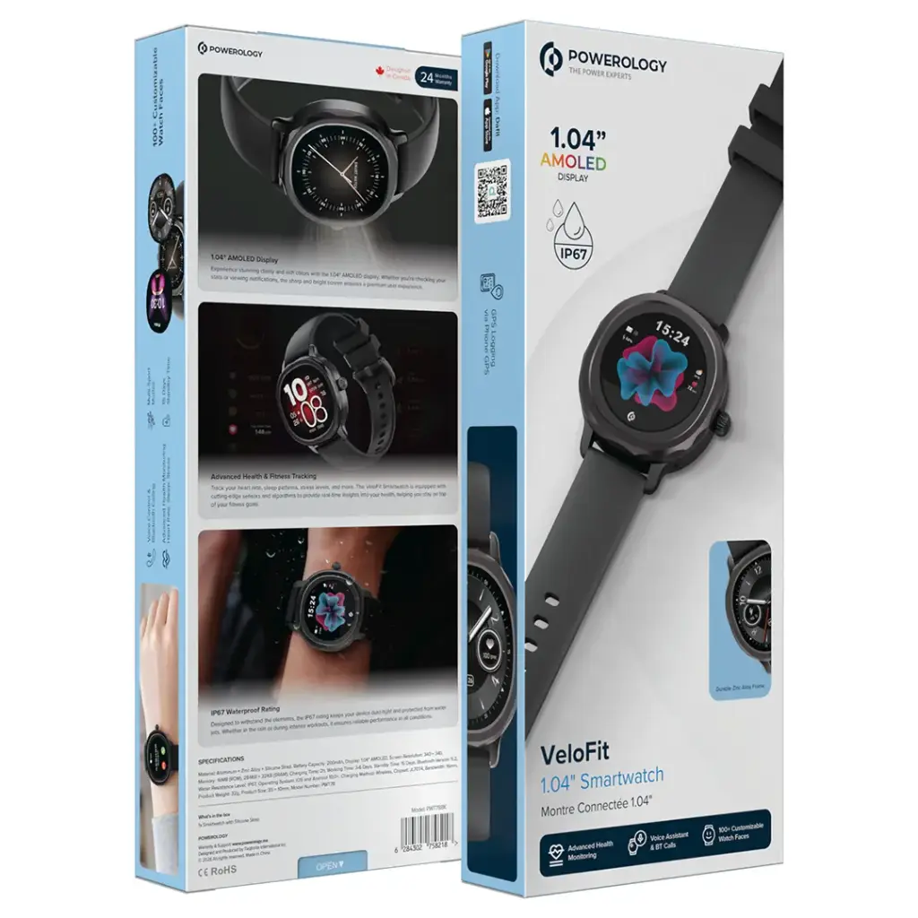 Powerology VeloFit 1.04 Smartwatch - Black.webp