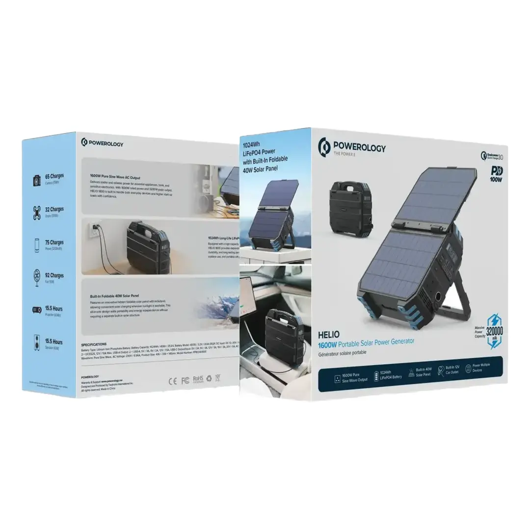 Powerology HELIO 1600W Portable Solar Power Generator