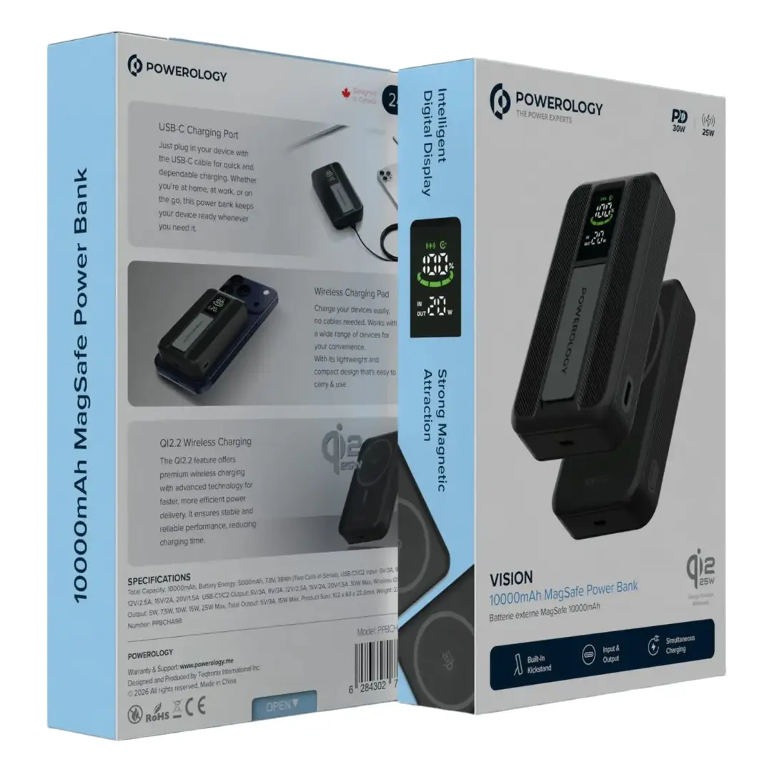 Powerology Vision 10000mAh 30W PD MagSafe Power Bank