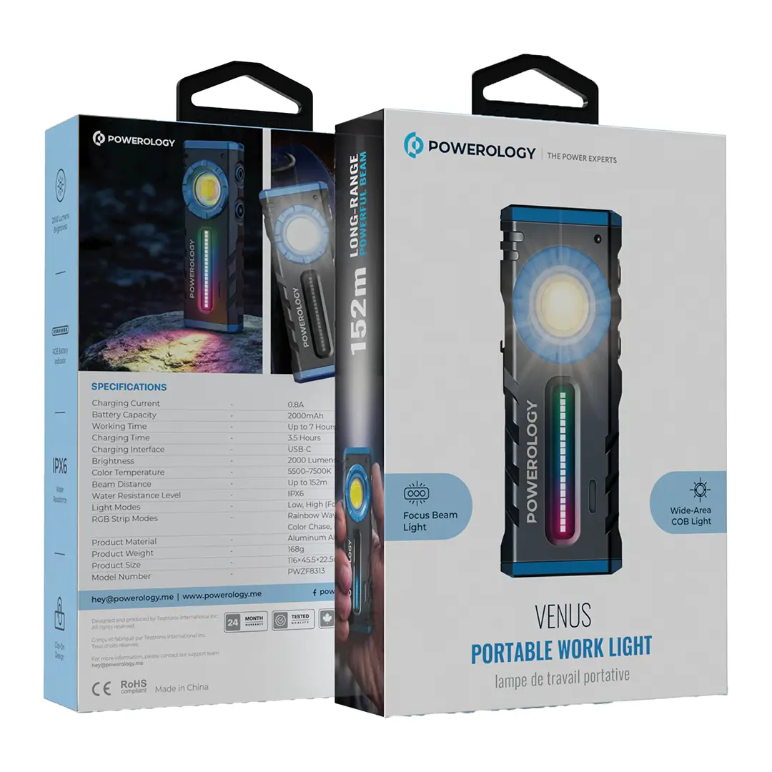 Powerology Venus Portable Work Light – Grey