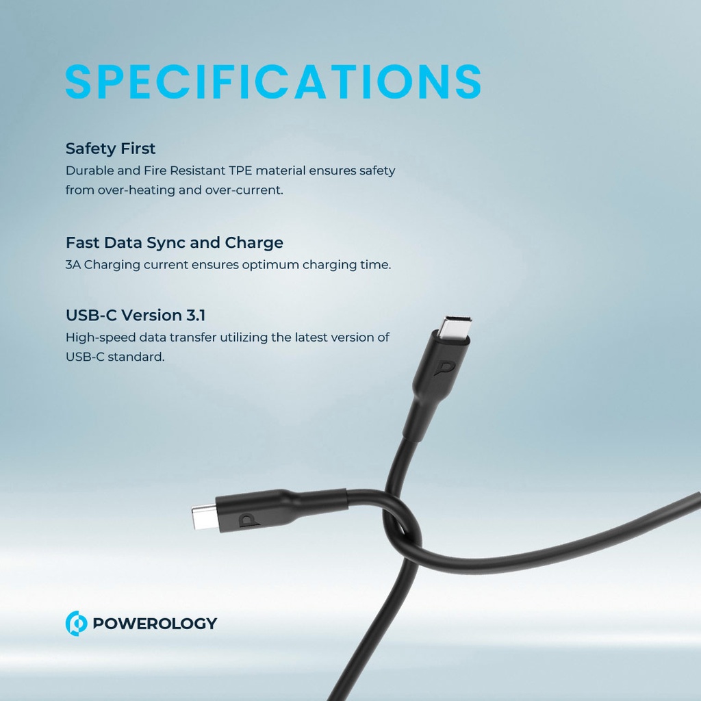 Powerology Type-C to Type-C Fast Charging Cable