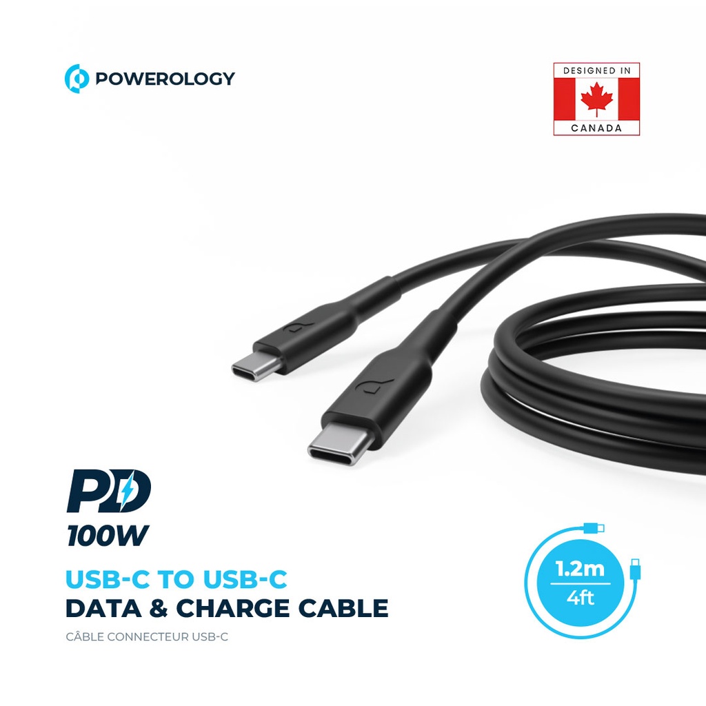 Powerology Type-C to Type-C Fast Charging Cable