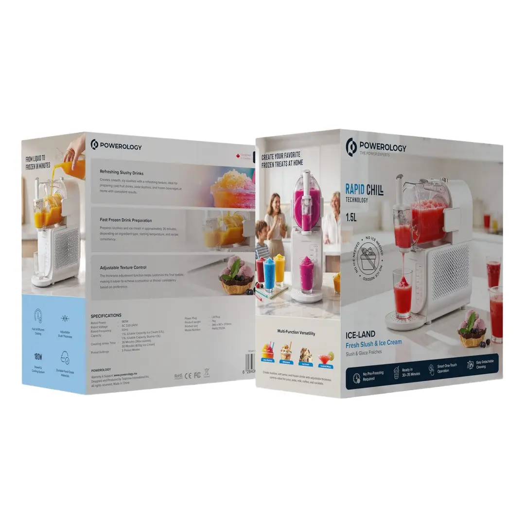 Powerology 2-in-1 Slushie and Ice Cream Maker 1.5L - White