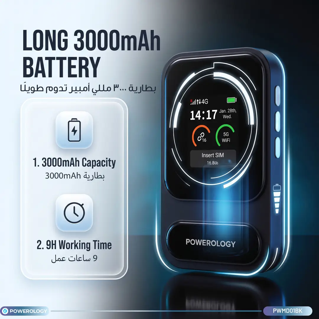 Powerology STARNO Portable 4G LTE Mobile Hotspot - Black