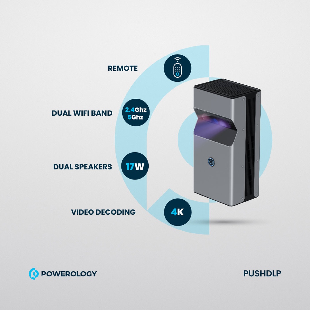 Powerology 4K Ultra Short Throw DLP Projector 2+16GB	