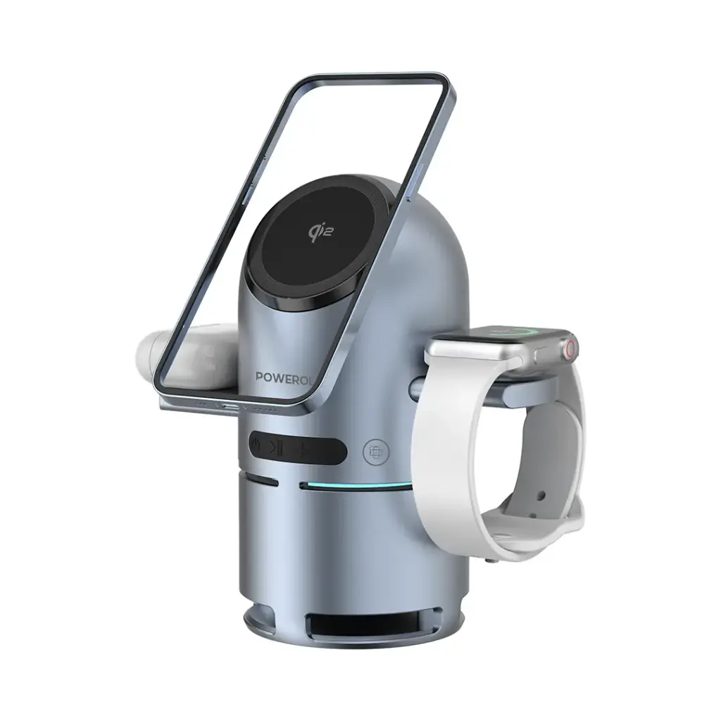 Powerology Qi2 Speaker Charge Station - Gray