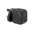 Powerology Gan Dual Port Wall Charger - Black