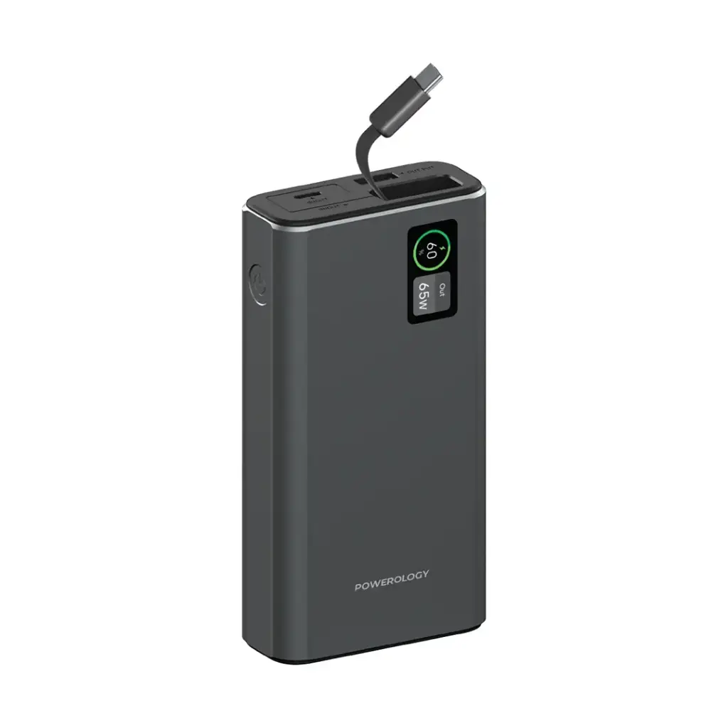 Powerology Aluminum 20000mAh Power Bank - Dark Gray