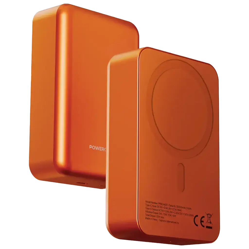 Powerology Spetano 20000mAh MagSafe Aluminum Power Bank - Orange