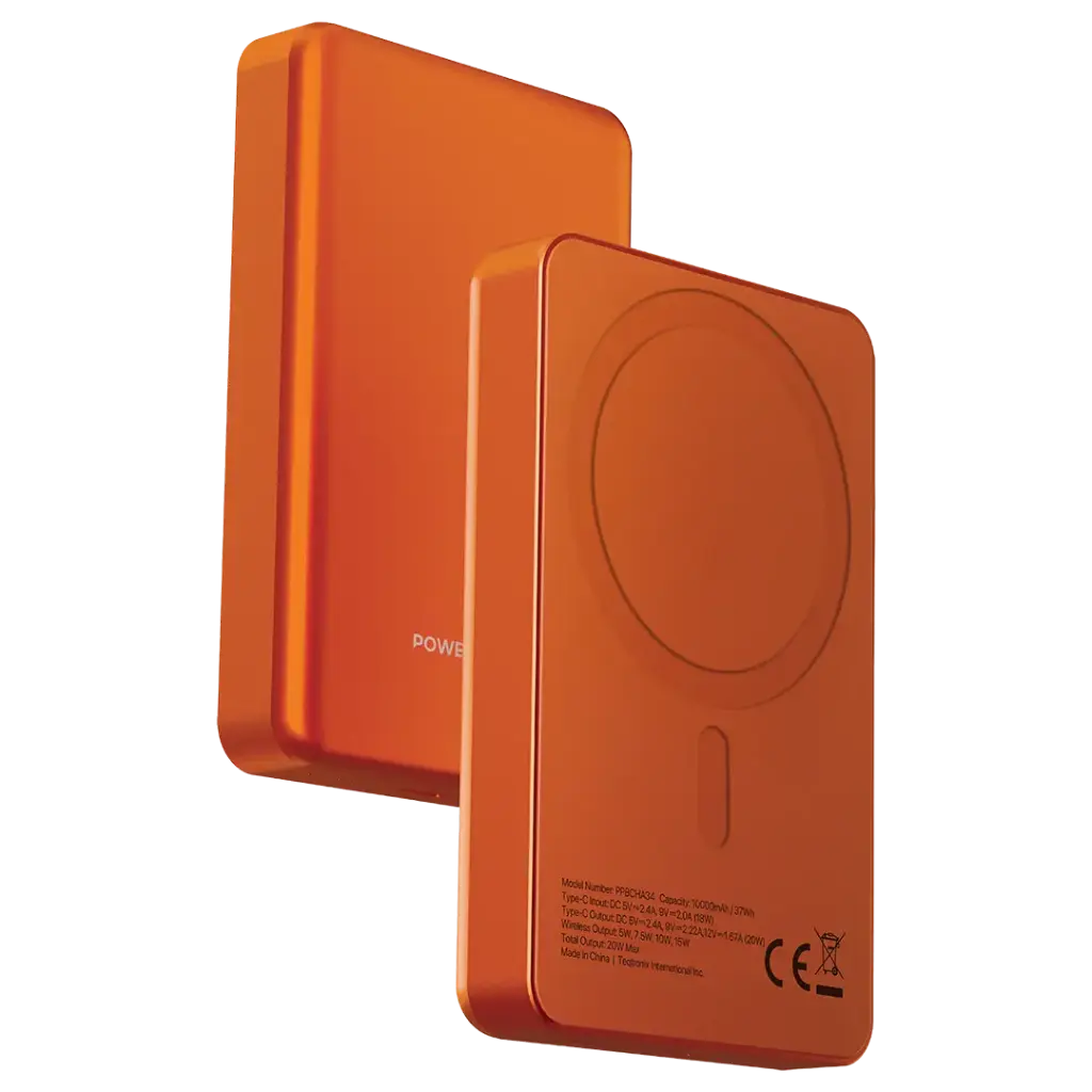 Powerology Spetelli 10000mAh MagSafe Aluminum Power Bank - Orange