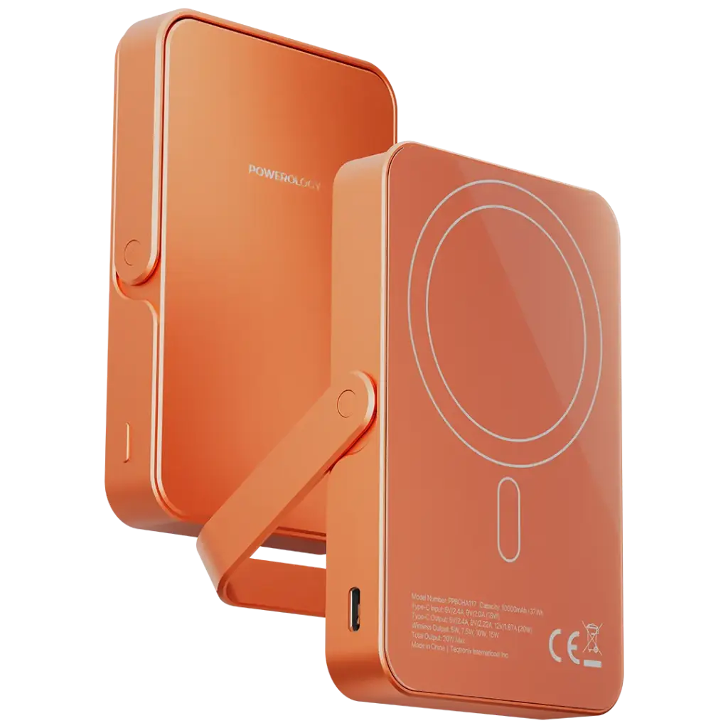 Powerology Spetemor 10000mAh MagSafe Power Glass Surface - Orange