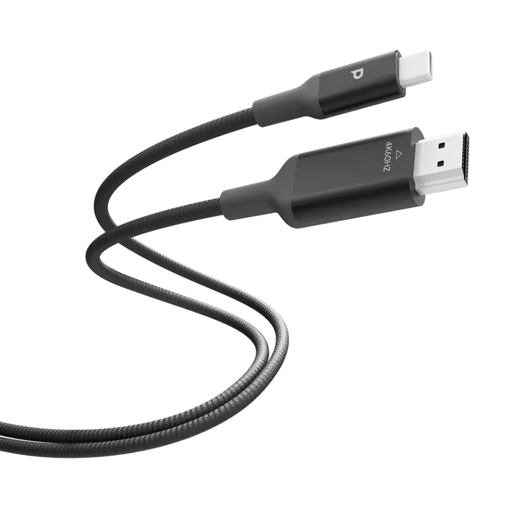 Powerology Power Sync Flex 4K USB-C to HDMI 2m Cable - Gray